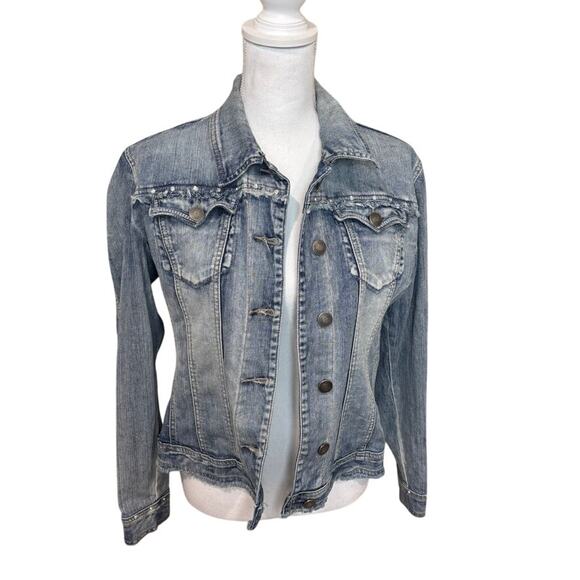 Ethyl Jackets & Blazers - Ethyl Basic Jean Jacket Stretch Everyday Seasonal M Y2K